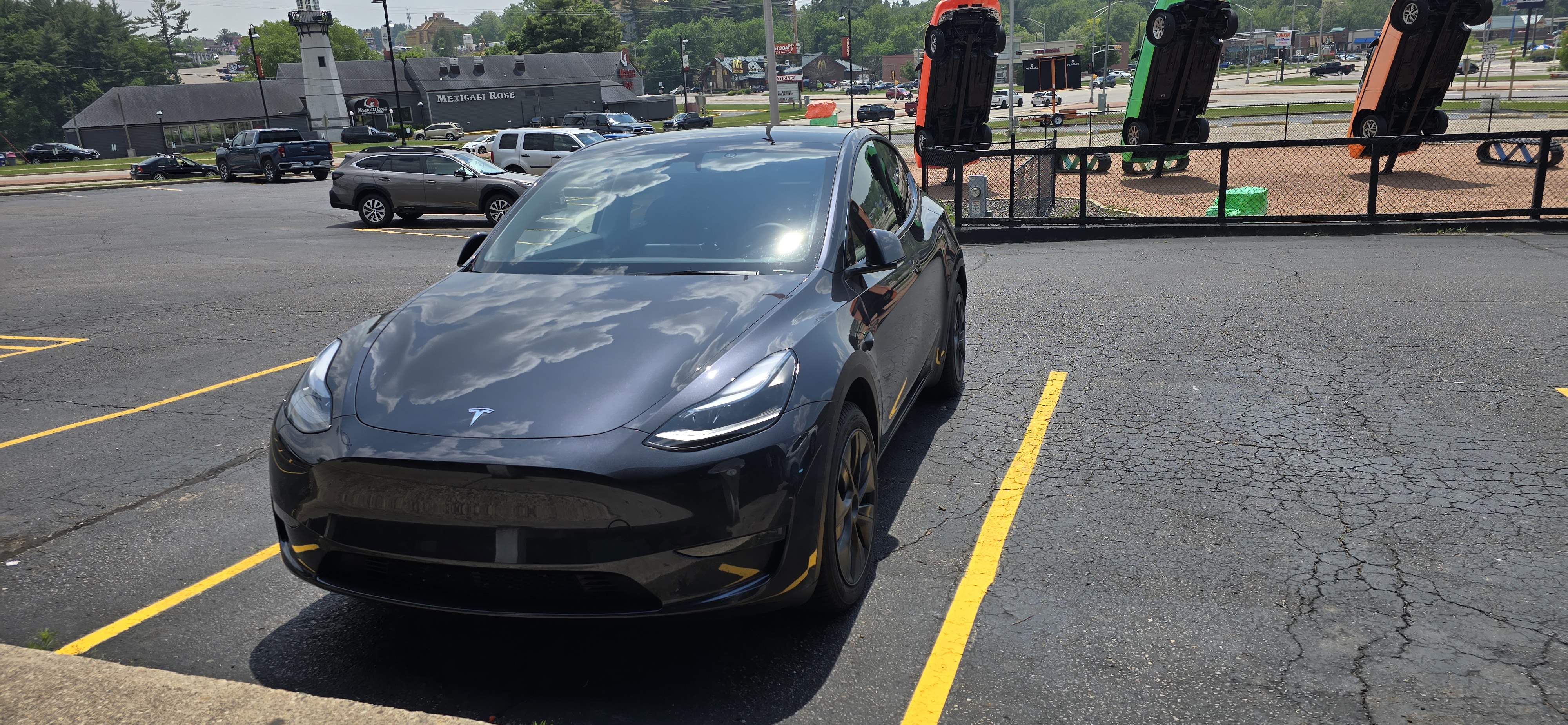 The Tesla, exterior detail.